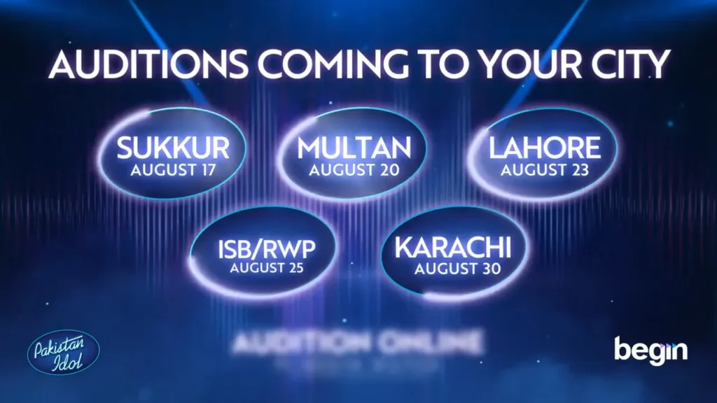 Pakistan Idol 2025 Auditions Cities